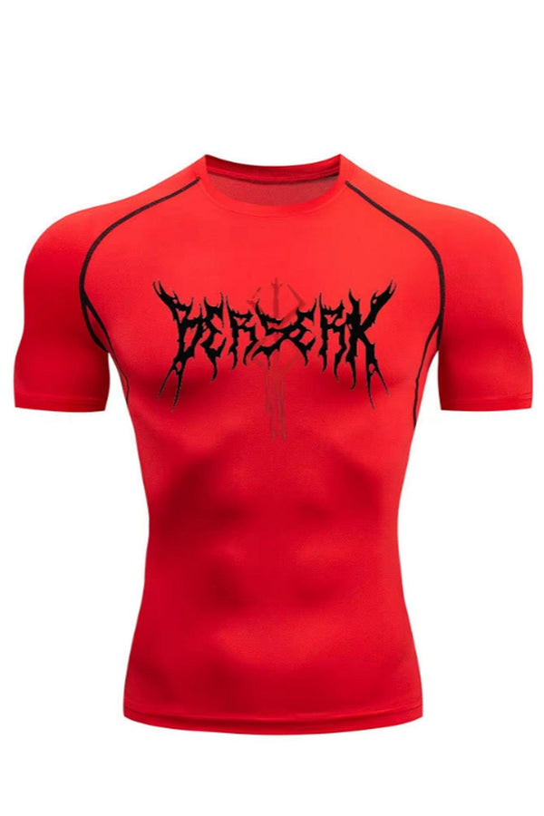 Unisex Red T-shirt featuring the Berserk logo, crafted from 100% cotton for comfort and durability.