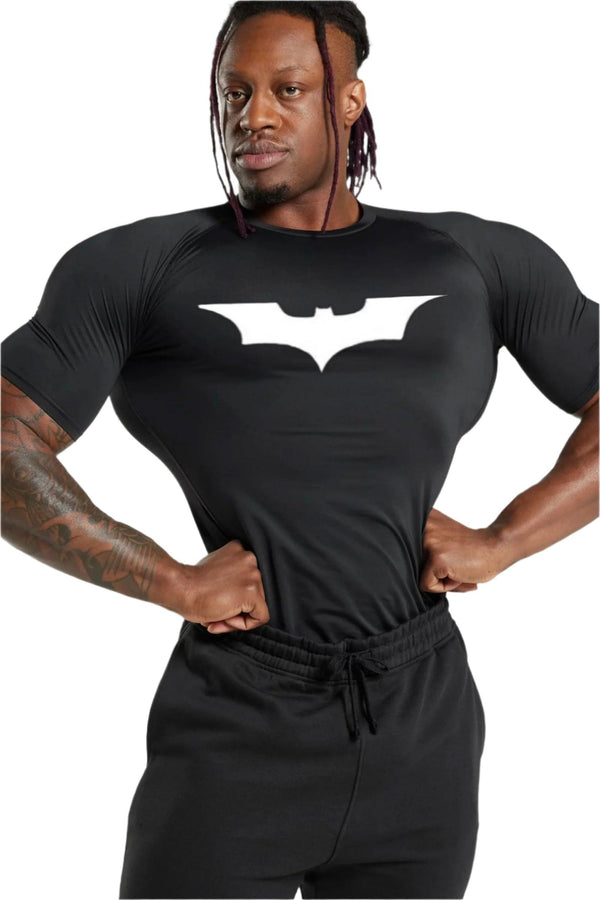 Unisex Long Sleeve Compression Shirt featuring the Batman Logo, ideal for workouts and athletic activities