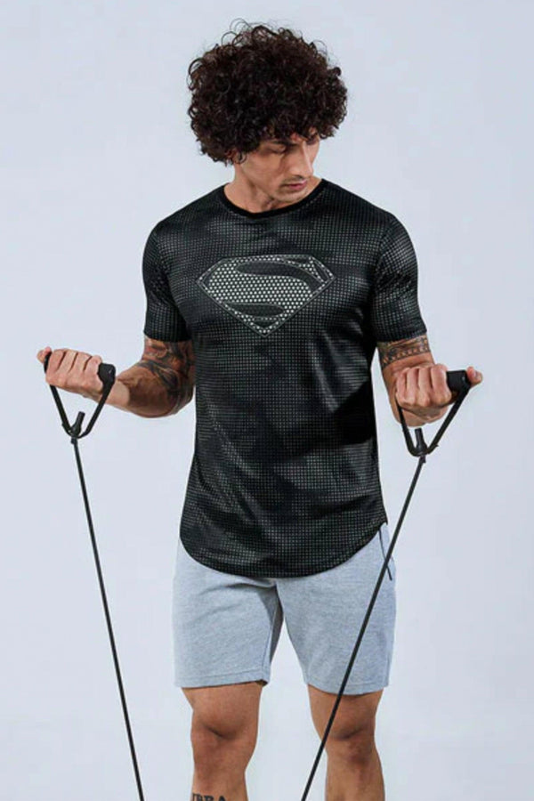 Superman compression shirt, designed for optimal performance and comfort during workouts with a bold Superman logo design.